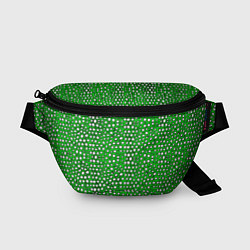 Поясная сумка Белые пузырьки на зелёном фоне, цвет: 3D-принт