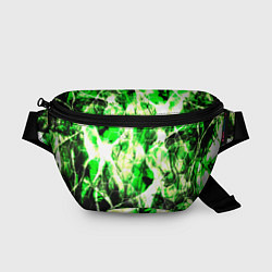 Поясная сумка Зелёные узоры джунгли, цвет: 3D-принт