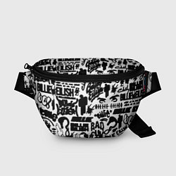 Поясная сумка Билли Айлиш автографы черно белый, цвет: 3D-принт