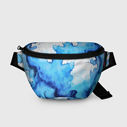 Поясная сумка Синяя акварельная абстракция, цвет: 3D-принт