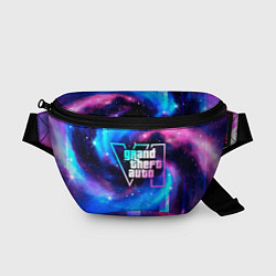 Поясная сумка GTA6 неоновый космос, цвет: 3D-принт