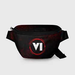 Поясная сумка Символ GTA 6 и краска вокруг на темном фоне, цвет: 3D-принт