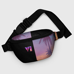 Поясная сумка GTA 6 пальмы, цвет: 3D-принт — фото 2
