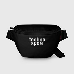 Поясная сумка Techno храм надпись, цвет: 3D-принт