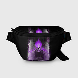 Поясная сумка Фиолетовый скелет в дыму, цвет: 3D-принт