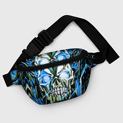 Поясная сумка Синий адский череп, цвет: 3D-принт — фото 2