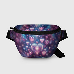 Поясная сумка Космические сердца - звезды, цвет: 3D-принт