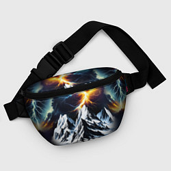 Поясная сумка Молнии и горы, цвет: 3D-принт — фото 2