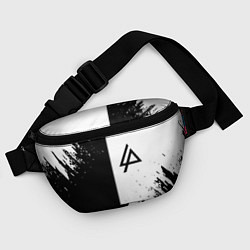 Поясная сумка Linkin park краски чёрнобелый, цвет: 3D-принт — фото 2