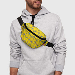 Поясная сумка Узор - цветы гжель на желтом фоне, цвет: 3D-принт — фото 2