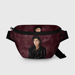 Поясная сумка Michael Jackson на бордовом фоне, цвет: 3D-принт