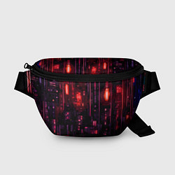 Поясная сумка Киберпанк светящиеся красные элементы, цвет: 3D-принт