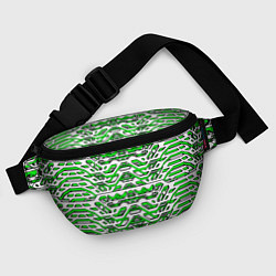 Поясная сумка Техно броня зелёно-белая, цвет: 3D-принт — фото 2