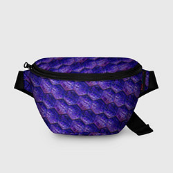 Поясная сумка Сине-фиолетовая стеклянная мозаика, цвет: 3D-принт