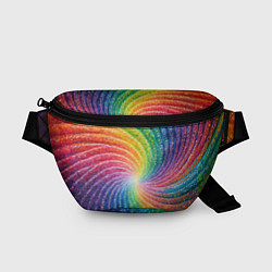 Поясная сумка Радужные узоры яркие, цвет: 3D-принт