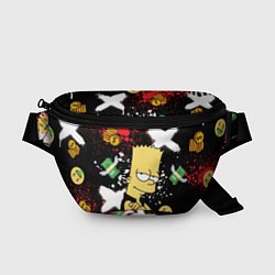 Поясная сумка Барт Симпсон на фоне баксов, цвет: 3D-принт