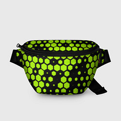 Поясная сумка Зеленые соты киберпанк, цвет: 3D-принт