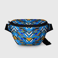 Поясная сумка Техно броня жёлто-синяя, цвет: 3D-принт