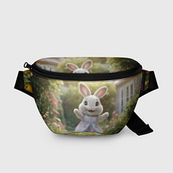 Поясная сумка Забавный белый кролик в платье, цвет: 3D-принт