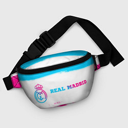 Поясная сумка Real Madrid neon gradient style по-горизонтали, цвет: 3D-принт — фото 2
