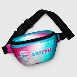 Поясная сумка Arsenal neon gradient style по-горизонтали, цвет: 3D-принт — фото 2