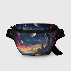 Поясная сумка Космический фантазийный мир на другой планете, цвет: 3D-принт