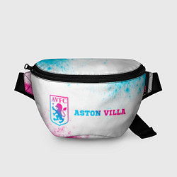 Поясная сумка Aston Villa neon gradient style по-горизонтали, цвет: 3D-принт