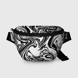 Поясная сумка Абстрактная черно-белая, цвет: 3D-принт