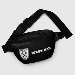 Поясная сумка West Ham sport на темном фоне по-горизонтали, цвет: 3D-принт — фото 2