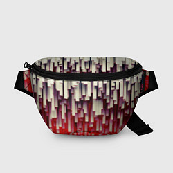 Поясная сумка Блоки-сталактиты с красной подсветкой, цвет: 3D-принт