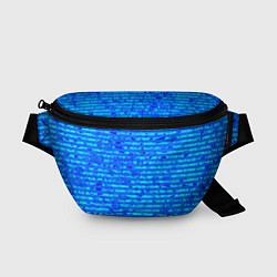 Поясная сумка Яркий голубой абстрактный полосатый, цвет: 3D-принт