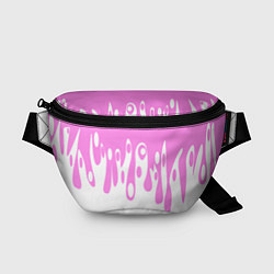 Поясная сумка Потеки розовой краски на белом, цвет: 3D-принт