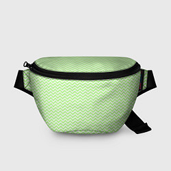 Поясная сумка Светло-зелёный ломаные полосы, цвет: 3D-принт