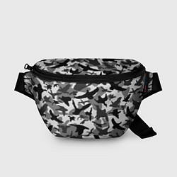 Поясная сумка Камуфляж птицы чёрный, цвет: 3D-принт