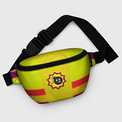 Поясная сумка Serious Sam logo - yellow geometry, цвет: 3D-принт — фото 2