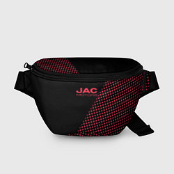 Поясная сумка Jac motors чёрно-розовый шахматка, цвет: 3D-принт