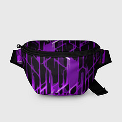 Поясная сумка Abstract purple stripes on a black background, цвет: 3D-принт