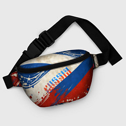 Поясная сумка Надпись Россия на фоне цветов флага, цвет: 3D-принт — фото 2