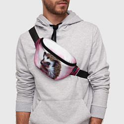 Поясная сумка Ежик в розовом свете, цвет: 3D-принт — фото 2