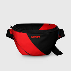Поясная сумка Sport чёрно-красный двуцветный, цвет: 3D-принт
