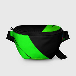 Поясная сумка Чёрный с зелёным двуцветный