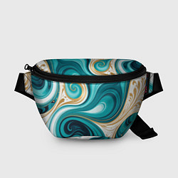 Поясная сумка Бирюза и золото, цвет: 3D-принт
