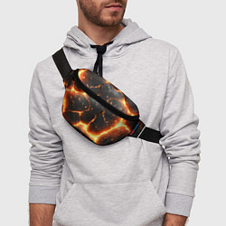 Поясная сумка Лава и разлом плит, цвет: 3D-принт — фото 2