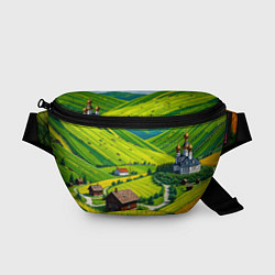 Поясная сумка Русская душа и поле, цвет: 3D-принт