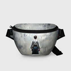 Поясная сумка Боец айкидо на сером, цвет: 3D-принт