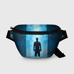 Поясная сумка Боец крав-мага на синем, цвет: 3D-принт