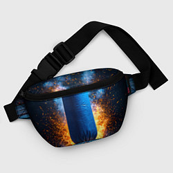 Поясная сумка Синяя боксерская груша в огне, цвет: 3D-принт — фото 2
