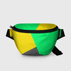 Поясная сумка Жёлто-серо-зелёный трёхцветный, цвет: 3D-принт