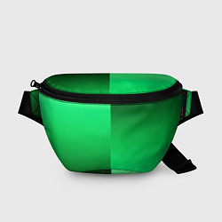 Поясная сумка Чёрно-зелёный градиент пополам