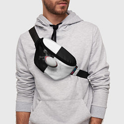 Поясная сумка Мяч для регби в черно-белом, цвет: 3D-принт — фото 2